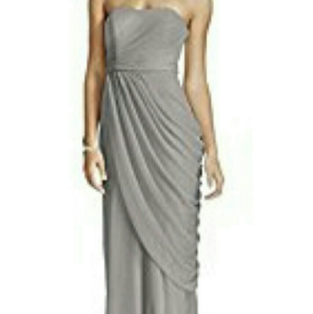 Davids Bridal  strapless, mecury dress, size 6